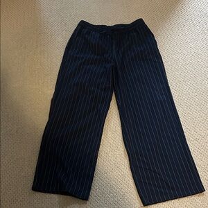 GAP Women's Navy Pinstripe Wide Leg Pants